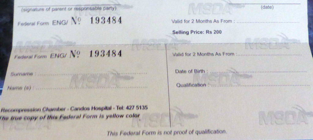 MSDA Federal form